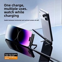 Câble de données pliable 240W Type-C à charge rapide avec support de téléphone, conducteur en cuivre pur pour iPhone 17, conception inclinée