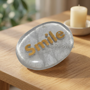 Colgante de Ágata Grabada con la Palabra Sonrisa, Piedra Curativa de Tres Piedras, Estilo Clásico, Regalo de Boda en Oferta - Product Image 3