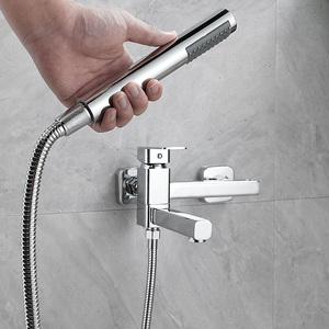 Robinet <span class=keywords><strong>de</strong></span> <span class=keywords><strong>baignoire</strong></span> noir simple DEGONG avec bec <span class=keywords><strong>pivotant</strong></span>, ensemble <span class=keywords><strong>de</strong></span> douche en laiton, mitigeur mural pour salle <span class=keywords><strong>de</strong></span> bain - Product Image 3