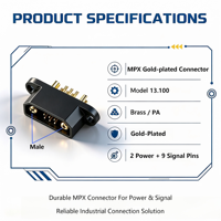 Connecteur mâle-femelle MPX 2+9 plaqué or 9+2 broches à déconnexion rapide, boîtier noir, pour batterie de drone, avion RC, servo, alimentation et signal