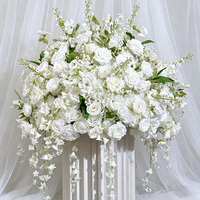 Bola de Flores Artificiales de Hortensia y Rosa de 70CM para Decoración de Bodas, Caminos de Mesa, Exhibiciones y Salas de Exposición
