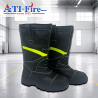 Bottes en cuir pour pompiers EN15090, bottes de pompier, équipement de protection contre l'incendie, chaussures de sécurité imperméables, vente en gros directe d'usine