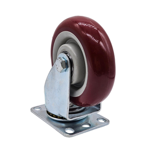 عجلات دوارة عالمية مقاس <span class=keywords><strong>4</strong></span> بوصات مصنوعة من مادة البولي بروبيلين، ثابتة وقابلة للدوران، مناسبة لعربات العمل والمنصات المتحركة - Product Image 6