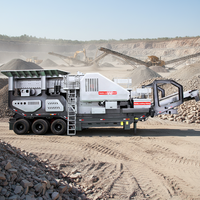 Concasseur à mâchoires mobile diesel 100tph 200tph, moteur AC, haute productivité, pour roches dures et déchets de construction, marque TIDE