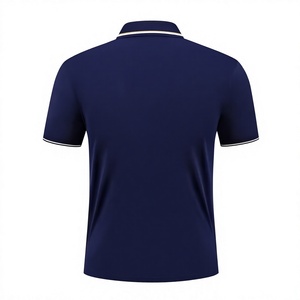 Camisa de Hombre Verde con Bordado, de Poliéster Antiarrugas, con Ribete en Contraste, Manga Corta, Cuello Camisero, Informal, para Golf y Tenis - Product Image 5