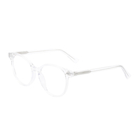 1 jeu de lunettes en acétate classique, verres transparents Anti-lumière bleue, monture pour lunettes d'ordinateur Vintage rondes