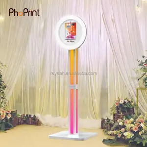 Phoprint Light Weight Machine Kiosk 360 Tv Stand W Turn Key Ipad Led Photo Booth