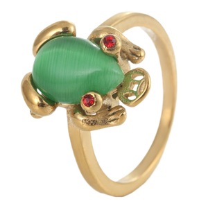 Bague yunnique en pierre verte motif crapaud, bijoux fantaisie pour femme, cadeau, sertissage à griffes - Product Image 5