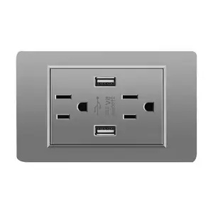 OSWELL US Standard Thailand Vietnam PC Grey 118 Type 16A Wall Switches Sockets Electrical Switch and Sockets USB Type C