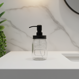 Distributeur de savon Kilner en verre style bocal Mason avec pompe 12 oz pour cuisine et salle de bain - Product Image 3