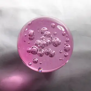 Esfera de bolha de vidro pesado rosa, esfera MH-Q0237