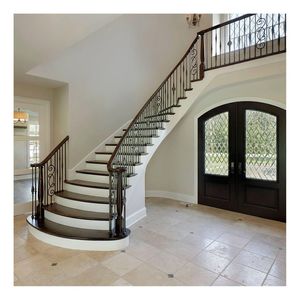 Escalera curva <span class=keywords><strong>de</strong></span> vidrio compacta con marco <span class=keywords><strong>de</strong></span> aluminio Escalera curva perfecta <span class=keywords><strong>para</strong></span> <span class=keywords><strong>espacios</strong></span> <span class=keywords><strong>pequeños</strong></span> y decoración moderna - Product Image 1