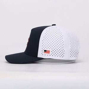 Gorra Deportiva Impermeable de 5 Paneles con Logotipo Personalizado OEM, Parche de Goma, Cierre de Hebilla, Bordado 3D, Tela de Poliéster, Unisex - Product Image 3