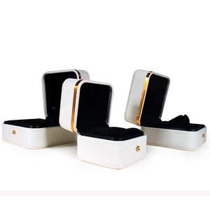 Standard Wholesale Price <strong>Women</strong> Custom Logo Handmade Leather Luxury Gift Set Fashion Ring Set White <strong>Jewelry</strong> <strong>Box</strong> - Product Image 3