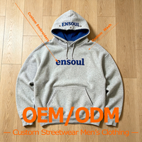 Maßgeschneiderter Gewaschener 420GSM Schwergewichtiger French Terry Oversize Drop-Shoulder Pullover, Private Label Stickerei Logo Streetwear Hoodie