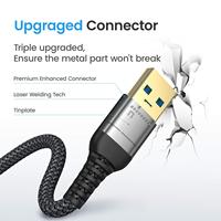 Cable de Extensión USB 3.0 LISEN con Transferencia de Datos Rápida de 5 Gbps para Disco Duro, Memoria Flash, Teclado, Ratón, Ordenador Portátil, PC, Smart TV