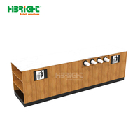 Comptoir de Table de préparation de boissons au café modulaire double face robuste Station murale en bois avec distributeur de tasses pour l'épicerie