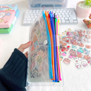 <span class=keywords><strong>Pochette</strong></span> de rangement étanche A5 A6 A7 <span class=keywords><strong>pochette</strong></span> à fermeture éclair en <span class=keywords><strong>plastique</strong></span> pour cartes planificateur 6 trous feuilles mobiles en <span class=keywords><strong>plastique</strong></span> PVC fermeture éclair <span class=keywords><strong>classeur</strong></span> - Product Image 6