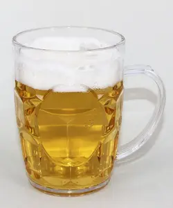 Özel Logo temizle beyaz PP PS akrilik plastik bira içecek bardakları bira tutacaklı kupalar Bar için 1 litre 6oz 12OZ 14OZ