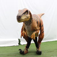 Costume de dinosaure réaliste et personnalisé, Velociraptor à jambes dégagées, avec structure métallique et revêtement en silicone, pour parcs d'aventure et musées (adultes)