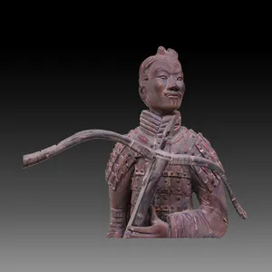 Старинные глиняные колени Archer 35 см с базовыми фигурами, статуэтка терракотовых воинов xian warrior