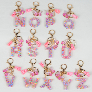 Túi xách Mặt dây chuyền 26 thư tiếng anh từ rìa vòng chìa khóa chữ hoa bông tuyết thư Móc chìa khóa nhựa Flash Acrylic Móc chìa khóa - Product Image 2