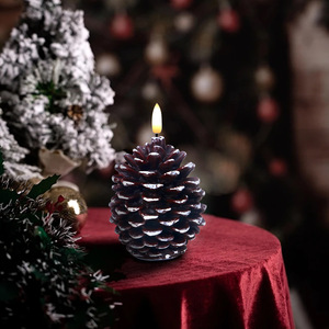 Hot-Bán New Giáng Sinh Côn Nhân Tạo Thông Cone Thiết Kế Bất Sáp Ánh Sáng Nến Với Sáp Paraffin Cho Kỳ Nghỉ Trang Trí Nội Thất - Product Image 3