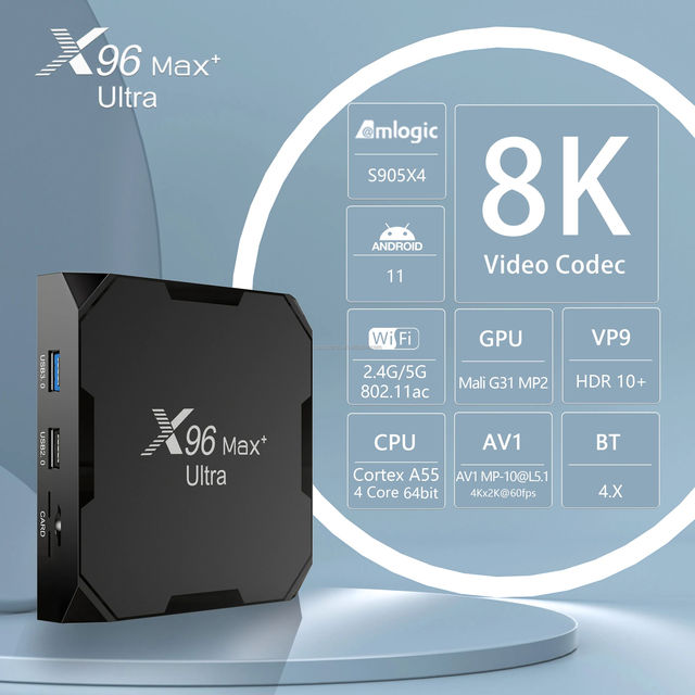 Android 11 Tv Box X96 Max Plus ultra Amlogic S905x4 4gb 64gb 5g Wifi Android Smart Set Top Box X96 Max+ ultra