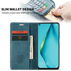 CaseMe Retro Dell'unità di elaborazione di Caso di Cuoio Del Raccoglitore Con Slot Per Schede Cassa Del Telefono Delle Cellule Della Copertura di Vibrazione Per Huawei Nova 7i - Product Image 2