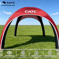 Tente araignée gonflable hermétique avec logo personnalisé CATC |   Fermeture à glissière |   Résistant au soleil et au vent |   Dôme rouge sans air continu |   Vessie en TPU