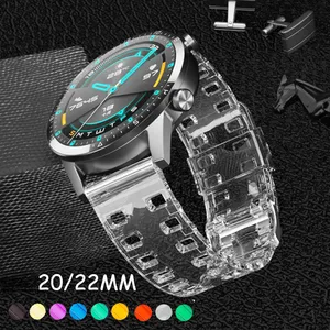 CAOWTAN 20mm 22mm strap for Samsung galaxy watch band 42mm 46mm gear s3 silicone transparent replacement for Huawei GT 2e honor