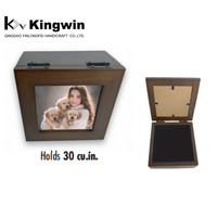 Vente en gros directe d'usine pour urne funéraire en bois pour animaux de compagnie avec cadre photo imprimé UV 30/50/70 Cu.in. Boîte commémorative personnalisée pour chat
