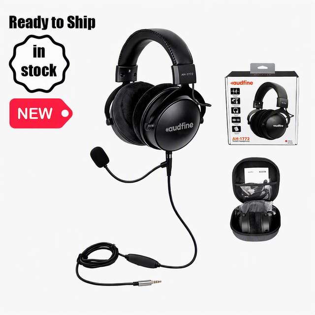 Audfine AH1772 Gaming Headset with Mic 50mm Neodymium Drivers Noise Isolating Over Ear Wired Headphones for Gaming PC