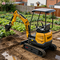 Mini-excavatrice compacte de 2 tonnes, diesel Euro 5, sécurité ROPS, certifiée CE, pour petites exploitations agricoles, vergers, usage domestique, mini-excavatrice personnalisée