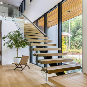 Scala Interna Moderna a Monostruttura con Gradini in Legno di Quercia dal Design Semplice - Product Image 6