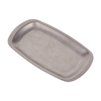 Plateau alimentaire rectangulaire en acier inoxydable, assiette à collation pour barbecue en métal, plat de dîner givré pour restaurant et maison