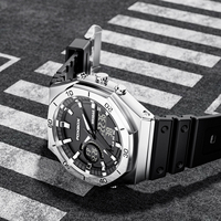 Montre numérique sportive personnalisée pour homme FB0030, chronographe en acier inoxydable, calendrier, alarme, multifonction, résistante à l'eau 5 BAR