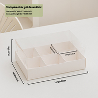 Boîtes à gâteaux en carton transparent avec fenêtre pour gâteaux, muffins, confiseries, cupcakes, donuts, contenants à emporter avec 4 et 6 compartiments