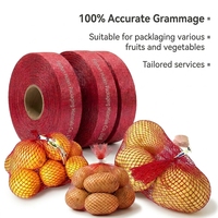 Rouleau de filet tubulaire de 1000 m pour machine d'emballage automatique, filet en PEHD personnalisé de 4g/5g/6g pour un pesage précis des oignons et des pommes de terre