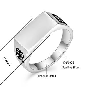 Nouvelle bague signet pour homme personnalisée 2023, argent sterling 925, sans nickel, chrome, haute qualité, tendance pour homme, plaqué rhodium - Product Image 6