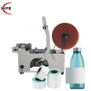 HZPK MT-50 étiqueteuse bouteille ronde peut autocollant de produit adhésif petite machine d'étiquetage de remplissage d'eau vin parfum