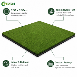 Tapete de Práctica de Golf 3D GSM de 4 Capas, Tapete de Golpeo de 15 mm de Nylon para Entrenamiento en Interiores y Exteriores, Simulador de Campo de Práctica - Product Image 4