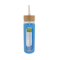 Bouteille d'eau potable en verre de 650ml 1000ml avec manchon en silicone Flacon à thé en verre de grande capacité avec logo personnalisé pour eau chaude