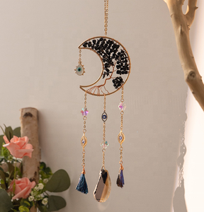 Noir lune démon oeil carillons éoliens décoration de fenêtre décorations pour la maison jardin artisanat décoration murale attrape-soleil - Product Image 5