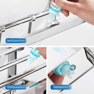 Porte-serviettes mural sans perçage en acier inoxydable pour toilettes et salles de bain, accessoire de salle de bain pour hôtels - Product Image 3