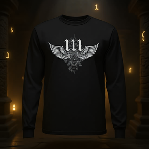 T-shirt à manches longues avec signes numériques Schnapps et chiffres anciens 111 - Product Image 3