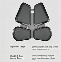 Coussin lombaire ergonomique 4 zones en peluche pour voiture avec support dorsal ajustable pour siège auto et assise prolongée au bureau