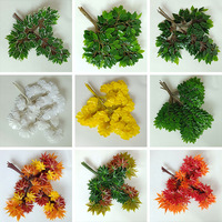 Feuilles de banian vert Branche de printemps artificielle Décor Branches d'arbre artificielles Branche de feuilles d'érable pour arrangement floral