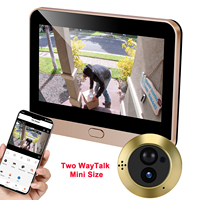 Caméra de porte intelligente Tuya 3MP sans fil 2.4G Wifi avec micro et haut-parleur intégrés, détection humaine PIR, interphone de sécurité pour la maison