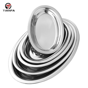 Assiette ovale en acier inoxydable 201/304 pour poisson vapeur, <span class=keywords><strong>plateau</strong></span> doré pour servir des fruits <span class=keywords><strong>de</strong></span> <span class=keywords><strong>mer</strong></span> grillés et <span class=keywords><strong>de</strong></span> la viande - Product Image 2